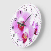 ラディアントオーキッドクローズアップ写真 ラージ壁時計 (傾斜)