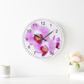 ラディアントオーキッドクローズアップ写真 ラージ壁時計 (ホーム)