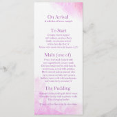 ラディアントオーキッドスタイル化結婚された芸術のディナーメニュー メニュー (裏面)