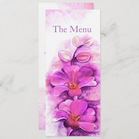 ラディアントオーキッドスタイル化結婚された芸術のディナーメニュー メニュー (正面/裏面)