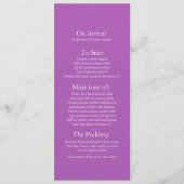 ラディアントオーキッドスタイル化結婚された芸術のディナーメニュー メニュー (裏面)