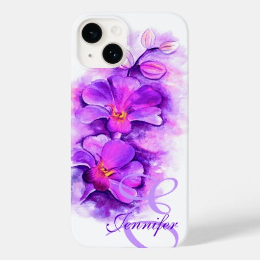 ラディアントオーキッドパープルアートフローラ Case-Mate iPhoneケース (裏面)
