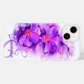 ラディアントオーキッドパープルアートフローラ Case-Mate iPhoneケース (裏面 (横))