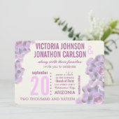 ラディアントオーキッド多肉性モダンタイポグラフィ結婚ズ 招待状 (スタンド正面)