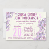 ラディアントオーキッド多肉性モダンタイポグラフィ結婚ズ 招待状 (正面)