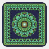 ラディアントカラフルマンダラスクエアステッカー スクエアシール (正面)
