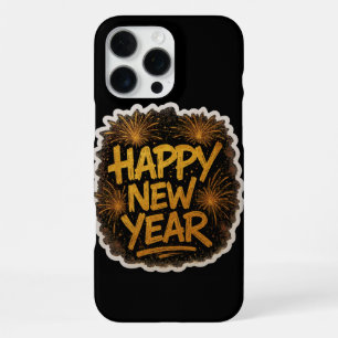 ラディアントグラフィティスタイルハッピーニューイヤー爆発wi iPhone 16 pro maxケース