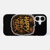 ラディアントグラフィティスタイルハッピーニューイヤー爆発wi iPhone 16ケース (裏面横)