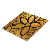 ラディアントゴールデンイエローフローラデザイン タイル (側面)