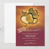 ラディアントゴールドの結婚式招待状 案内状 (正面/裏面)