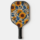 ラディアントサンフラワー開花:喜びを受け入芸術的れる ピックルボールラケット (正面)