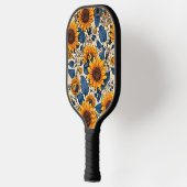 ラディアントサンフラワー開花:喜びを受け入芸術的れる ピックルボールラケット (左)