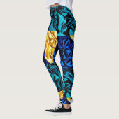 ラディアントシルクブルー&金ゴールドレギンス レギンス (左)