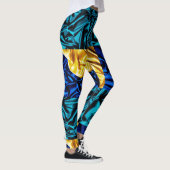 ラディアントシルクブルー&金ゴールドレギンス レギンス (右)