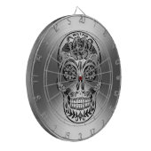 ラディアントシルバーパターン上の砂糖スカル ダーツボード (正面左)