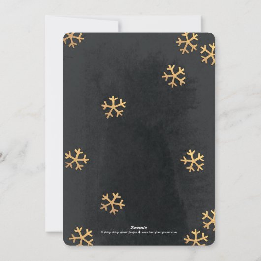 ラディアントスノーフレーククリスマスホリデーフォトカード シーズンカード (裏面)