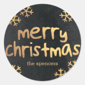 ラディアントスノーフレークスクリスマスプレゼントラベルシール ラウンドシール (正面)