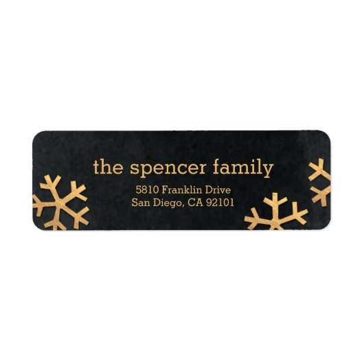 ラディアントスノーフレークスホリデー差出人住所ラベル ラベル (正面)