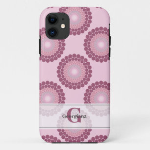 ラディアントダスクパーソナライズされたバラ水玉模様マンダラ iPhone 11 ケース