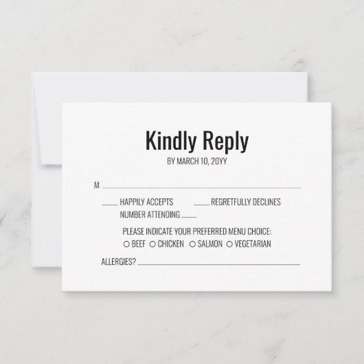 ラディアントハッピーウェディングRSVPカード 招待状 (正面)