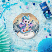 ラディアントハッピードラゴン誕生日 ペーパープレート (パーティー)