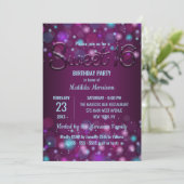 ラディアントパープルエレガントライツスイート16誕生日 招待状 (スタンド正面)