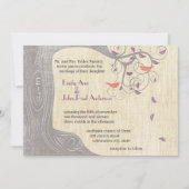 ラディアントパープルツリーコーラルバード結婚ズ 招待状 (正面)