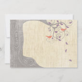 ラディアントパープルツリーコーラルバード結婚ズ 招待状 (裏面)