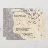 ラディアントパープルツリーコーラルバード結婚ズ 招待状 (正面/裏面)