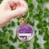 ラディアントパープルハートリーフ結婚の木 キーホルダー (手)