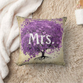 ラディアントパープルハートリーフ結婚の木 クッション (ブランケット)