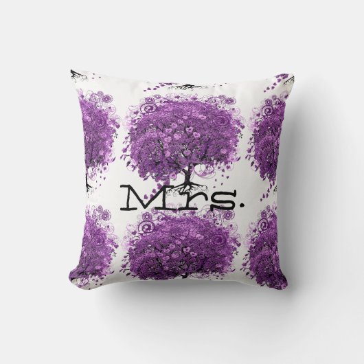 ラディアントパープルハートリーフ結婚の木 クッション (正面)