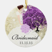 ラディアントパープルハートリーフ結婚の木 セラミックオーナメント (正面)