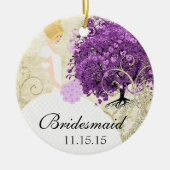ラディアントパープルハートリーフ結婚の木 セラミックオーナメント (正面)