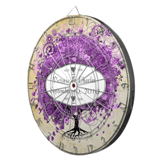 ラディアントパープルハートリーフ結婚の木 ダーツボード (正面右)