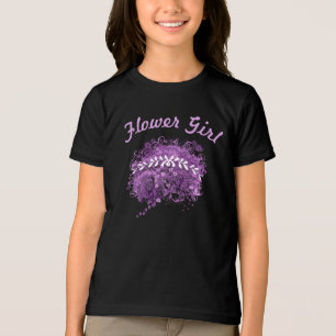ラディアントパープルハートリーフ結婚の木 トライブレンドTシャツ