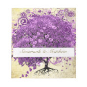ラディアントパープルハートリーフ結婚の木 ノートパッド (正面)