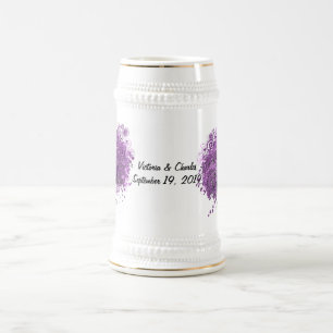 ラディアントパープルハートリーフ結婚の木 ビールジョッキ