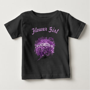 ラディアントパープルハートリーフ結婚の木 ベビーTシャツ