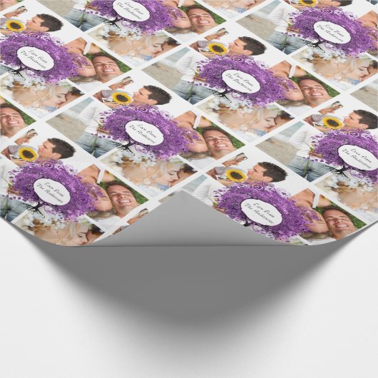 ラディアントパープルハートリーフ結婚の木 ラッピングペーパー (角)