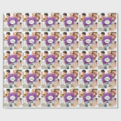 ラディアントパープルハートリーフ結婚の木 ラッピングペーパー (フラット)