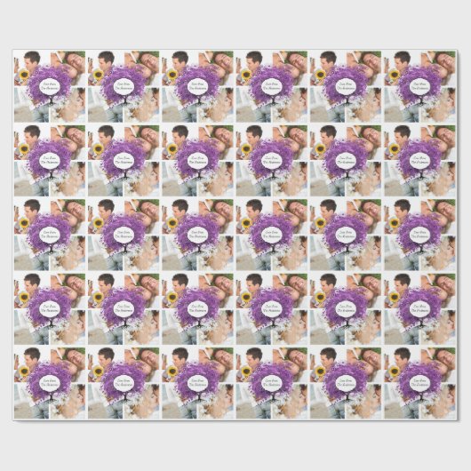 ラディアントパープルハートリーフ結婚の木 ラッピングペーパー (フラット)