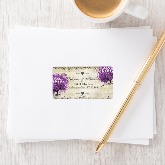 ラディアントパープルハートリーフ結婚の木 ラベル (インサイチュ)