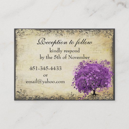ラディアントパープルハートリーフ結婚の木 名刺 (正面)