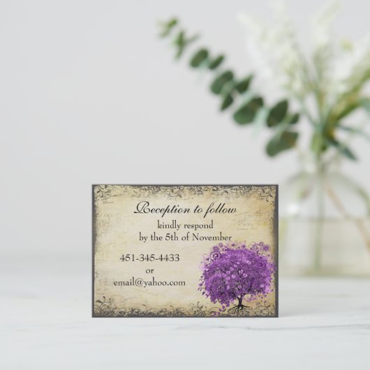 ラディアントパープルハートリーフ結婚の木 名刺 (スタンド正面)