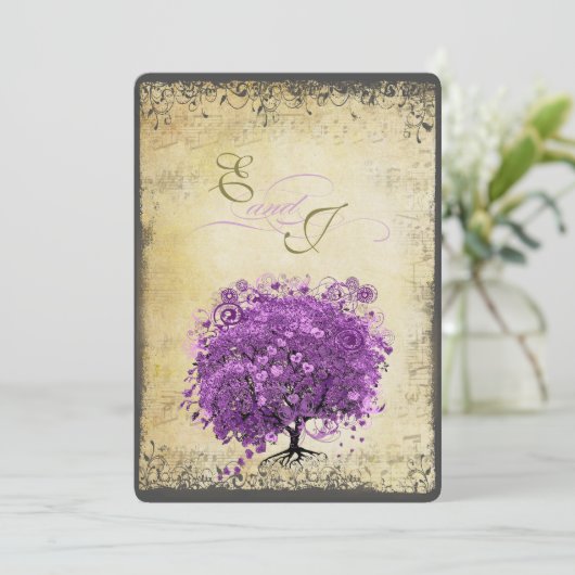 ラディアントパープルハートリーフ結婚の木 招待状 (スタンド正面)