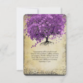 ラディアントパープルハートリーフ結婚の木 招待状 (裏面)