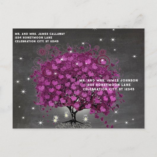 ラディアントパープルハートリーフ結婚の木 案内ポストカード (裏面)