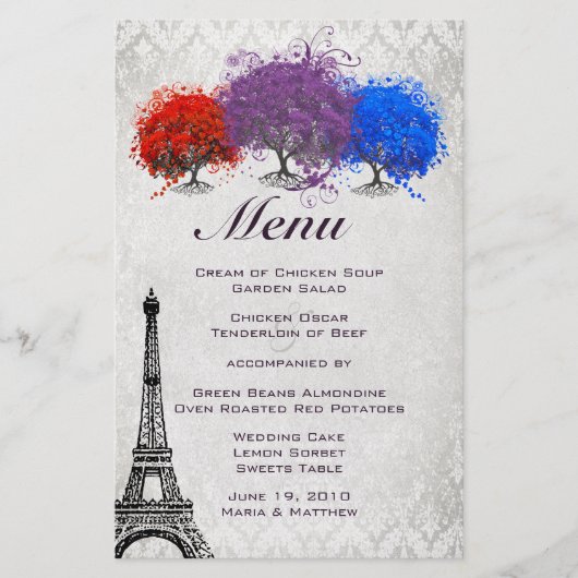 ラディアントパープルハートリーフ結婚ツリーのメニュー (正面)