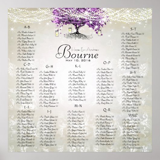 ラディアントパープルメイソンジャンプルホタルハートリーフの木 ポスター (正面)